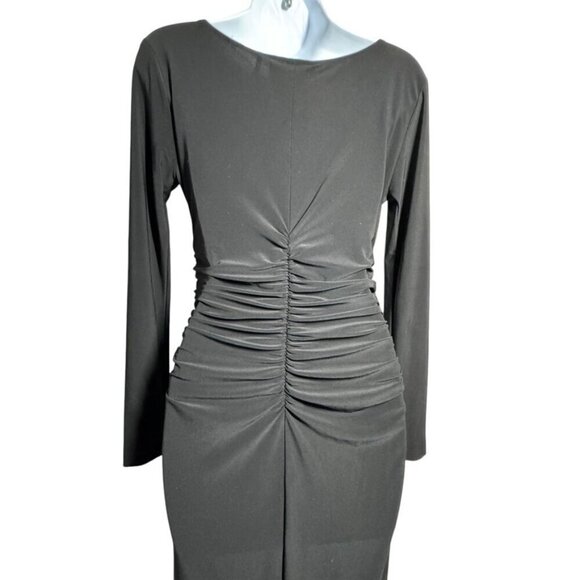 Norma Kamali Kamalikulture Long Sleeve Shirred Waist Dress black size Medium - Picture 6 of 10